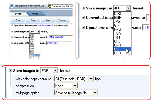 Convert APM  to PDF. Avaible settings for PDF file format.